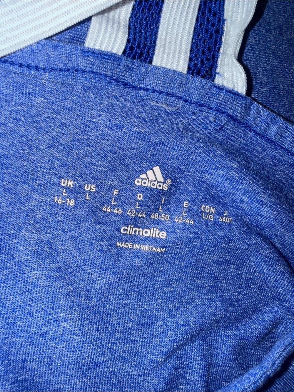 adidas Blue Racerback Performance Tank Top - Picture 3 of 3